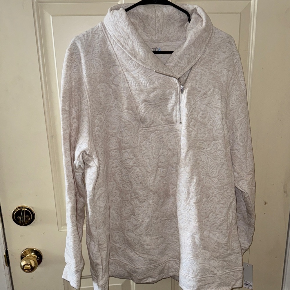 Croft & Barrow Women's Cream Cowl Neck Sweater